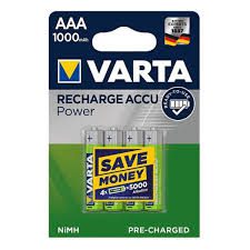 SMP -  Rechargeable AAA batteries 4pcs - Varta 1000mah - 27